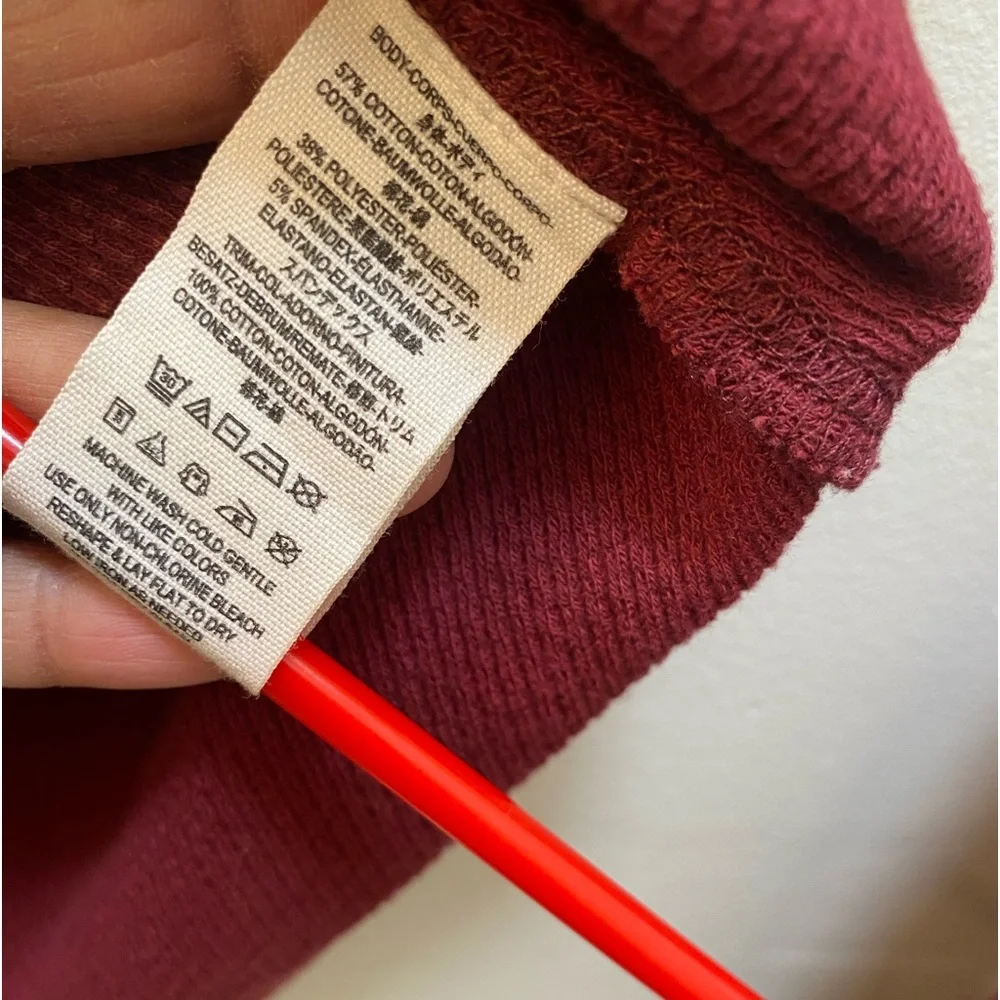 Free People Long Sleeve Sunnie Valley Cuff Thermal Maroon Size S - Picture 10 of 12